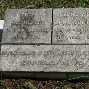 HEUVEL Enid Kathleen -1936 :: HEUVEL Irene Ann Elizabeth -1939