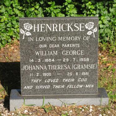 HENRICKSE William George 1884-1958 &amp; Johanna Theresa 1900-1981