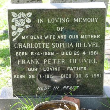 HEUVEL Frank Peter 1915-1991 &amp; Charlotte Sophia 1926-1981