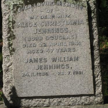 JENNINGS James William 1886-1961 &amp; Alice Christiania DOUGLAS -1941