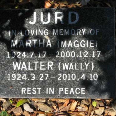JURD Walter 1924-2010 &amp; Martha 1924-2000