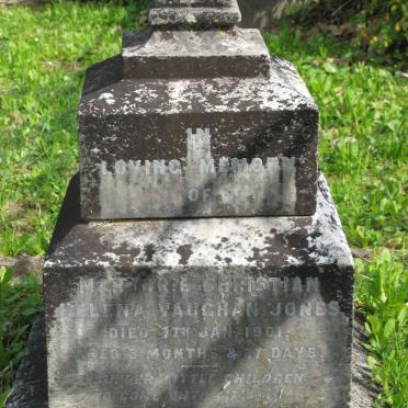 JONES Marjorie Christian Helena, VAUGHAN 1901-1901