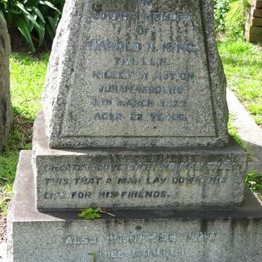 KING Harold H. -1922