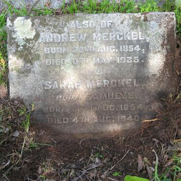 MERCKEL Andrew 1854-1935 &amp; Sarah SAMUELS 1854-1940