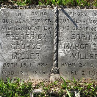 MILLER Frederick George 1887-1955 &amp; Sophia Margrieta 1883-1971