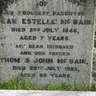 McBAIN Thomas John -1985 :: McBAIN Jean Estelle -1946