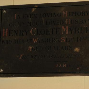 MYBURGH Henry Cloete -1896