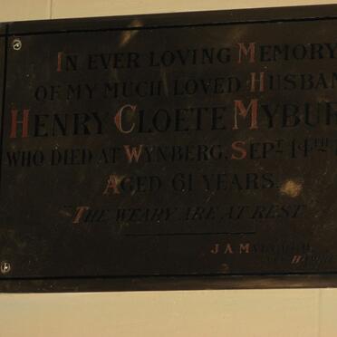 MYBURGH Henry Cloete -1896
