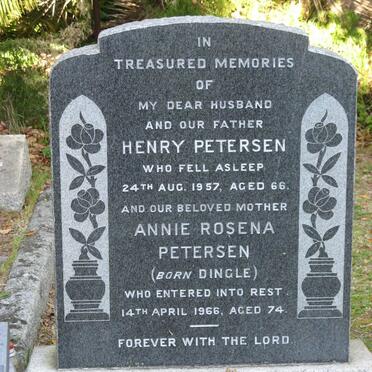 PETERSEN Henry -1957 &amp; Annie Rosena DINGLE -1966