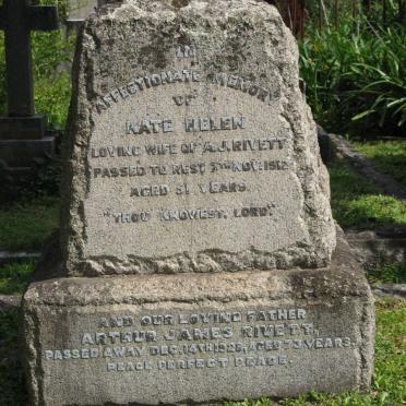 RIVETT Arthur James -1928 &amp; Kate Helen -1912