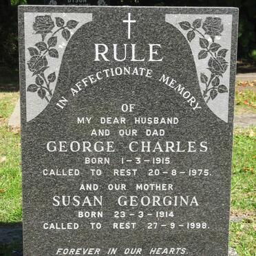 RULE George Charles 1915-1975 &amp; Susan Georgina 1914-1998