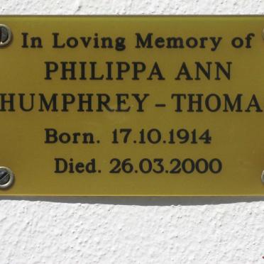 THOMAS Philippa Ann, HUMPHREY 1914-2000