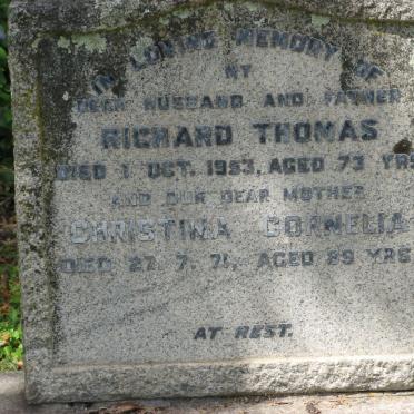 THOMAS Richard -1953 &amp; Christina Cornelia -1971