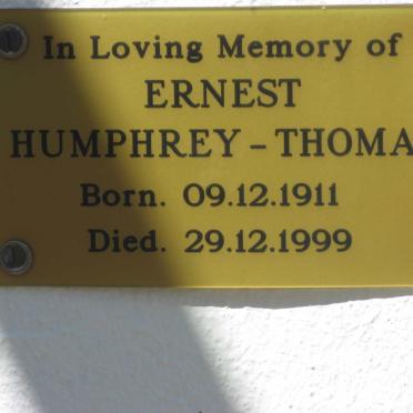 THOMAS Ernest, HUMPHREY 1911-1999