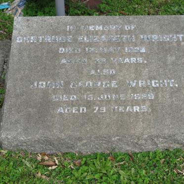 WRIGHT Gertrude Elizabeth -1923 :: WRIGHT John George -1959