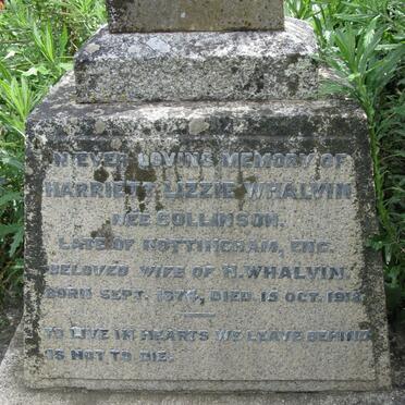 WHALVIN Harriett Lizzie nee COLLINSON 1874-1918