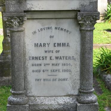 WATERS Mary Emma 1854-1902