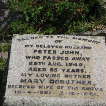 ? Peter John -1943 &amp; Mary Dorothea 1891-1961