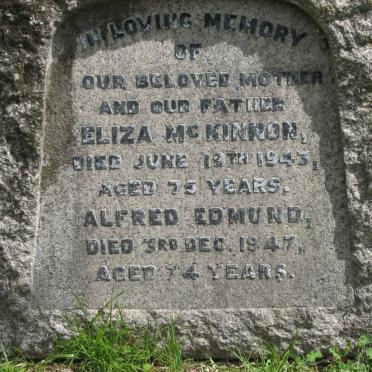 McKINNON Alfred Edmund -1947 &amp; Eliza -1943