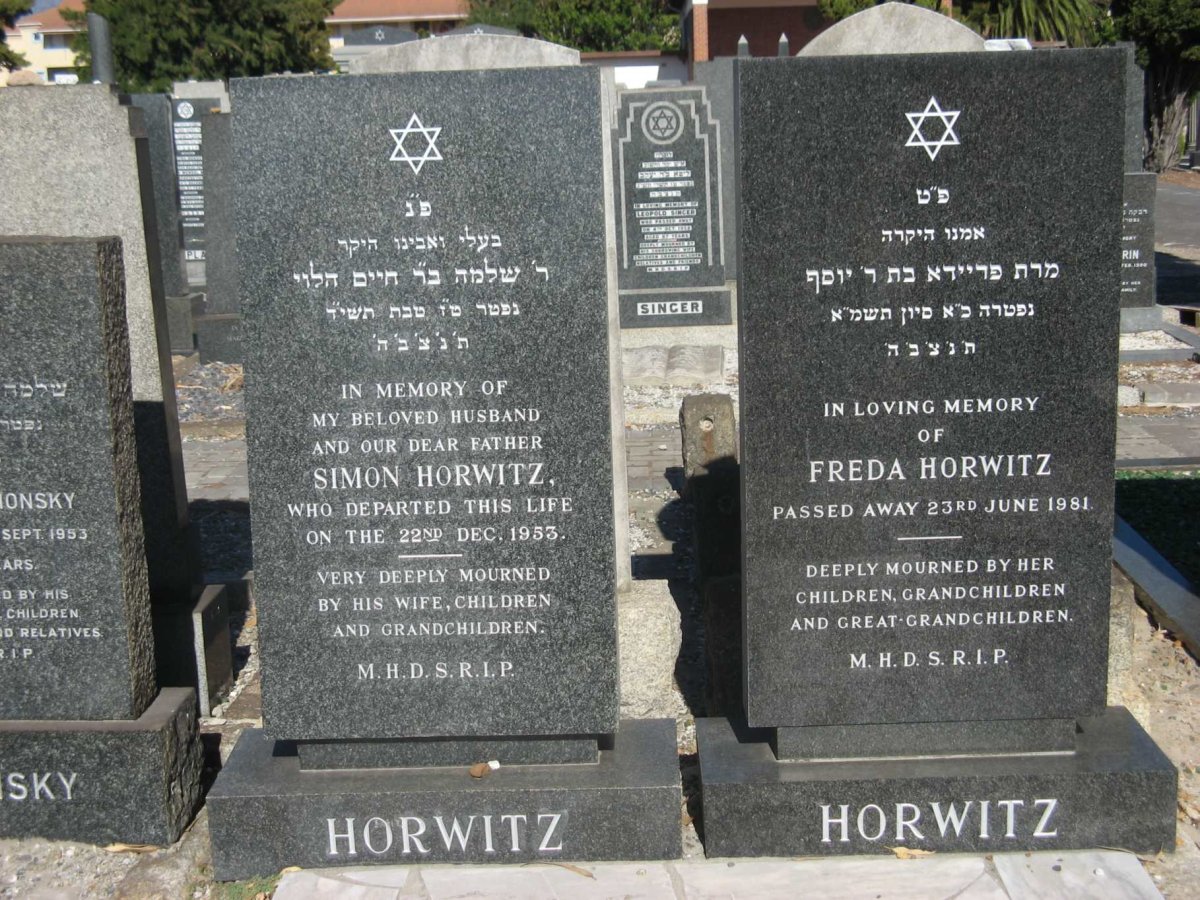 HORWITZ Simon -1953 &amp; Freda -1981