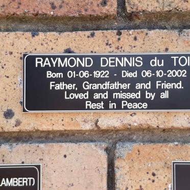 TOIT Raymond Dennis, du 1922-2002