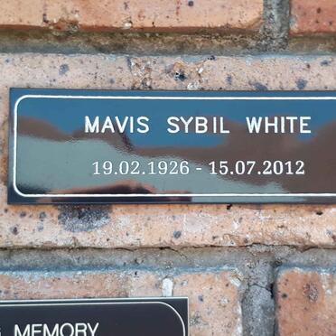 WHITE Mavis Sybil 1926-2012