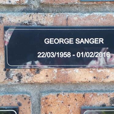 SANGER George 1958-2016