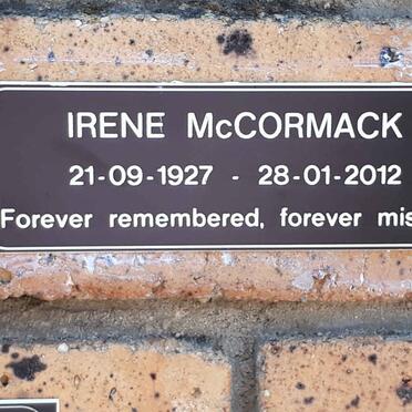 McCORMACK Irene 1927-2012