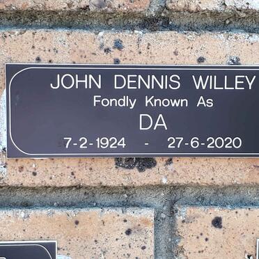 WILLEY John Dennis 1924-2020