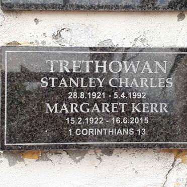 TRETHHOWAN Stanley Charles 1921-1992 &amp; Margaret KERR 1922-2015