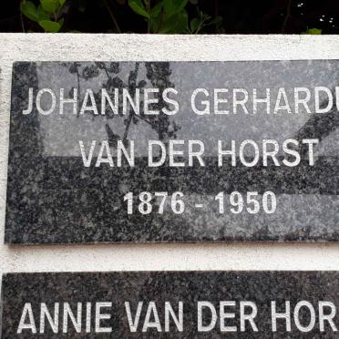 HORST Johannes Gerhardus, van der 1876-1950