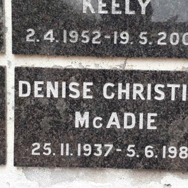 McADIE Denise Christina 1937-1989