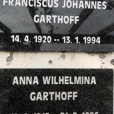 GARTHOFF Franciscus Johannes 1920-1994 &amp; Anna Wilhelmina 1915-1996