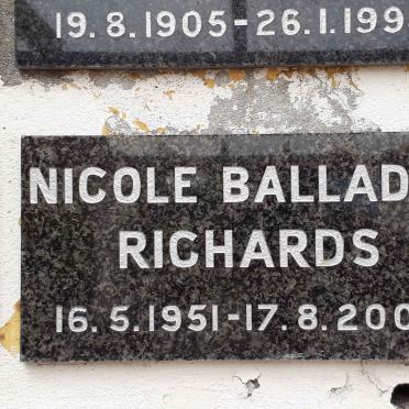 RICHARDS Nicole Balladur 1951-2005
