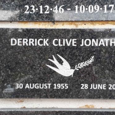 JONATHAN Derrick Clive 1955-2020