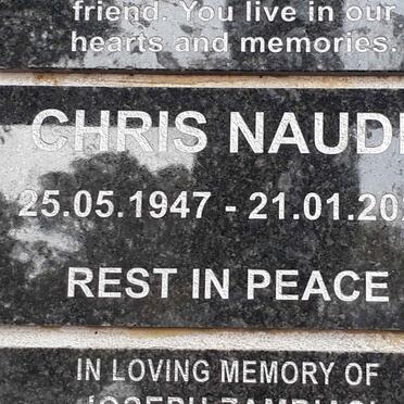 NAUDÉ Chris 1947-2022