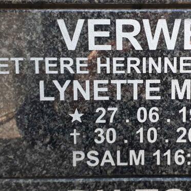 VERWEY Lynette Mona 1955-2004