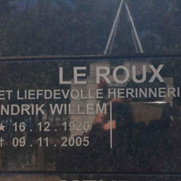 ROUX Hendrik Willem, le 1920-2005