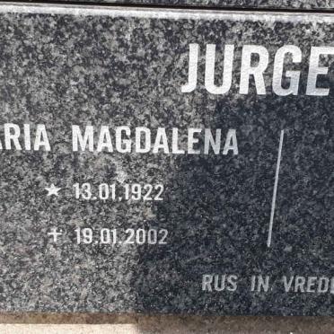 JURGENS Maria Magdalena 1922-2002