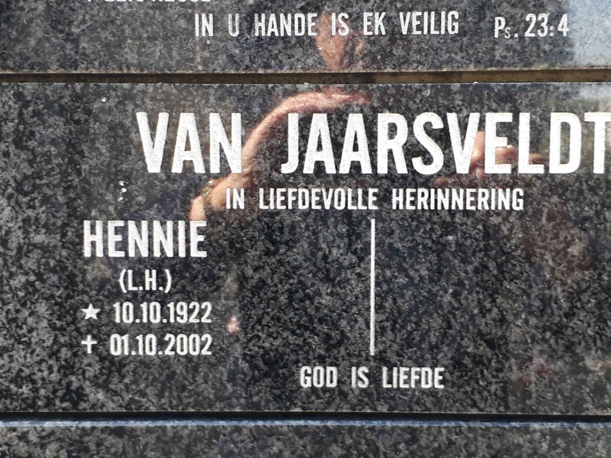 JAARSVELDT L.H., van 1922-2022