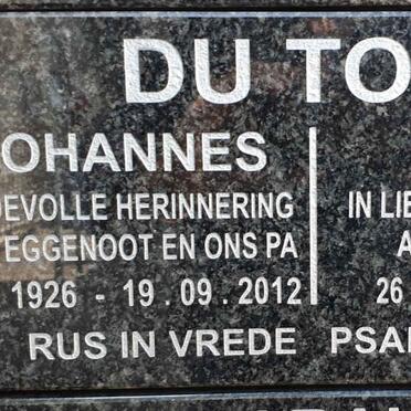 TOIT Isak Johannes, du 1926-2012 &amp; Moreen 1933-2018