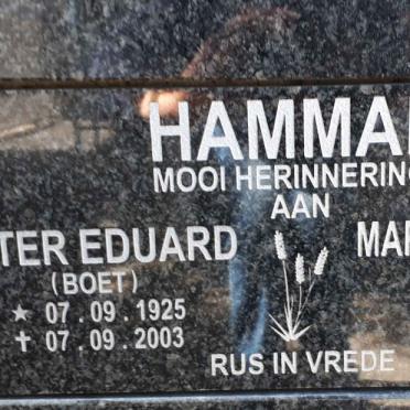 HAMMAN Pieter Eduard 1925-2003 &amp; Maria Magdalena DENTON 1925-2002