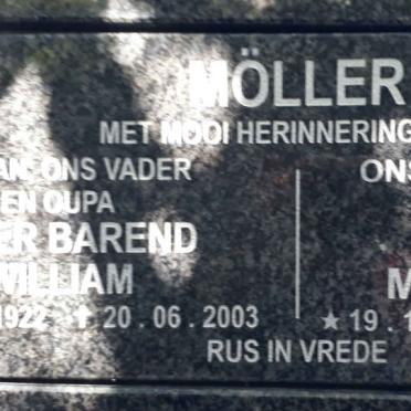 MÖLLER Peter Barend Willian 1922-2003 &amp; Maria Magdalena 1932-2005