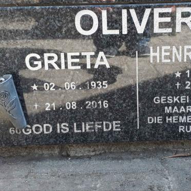 OLIVER Henry William 1934-2020 &amp; Grieta 1935-2016