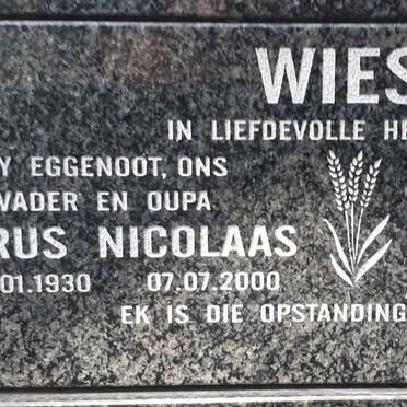 WIESE Petrus Nicolaas 1930-2000