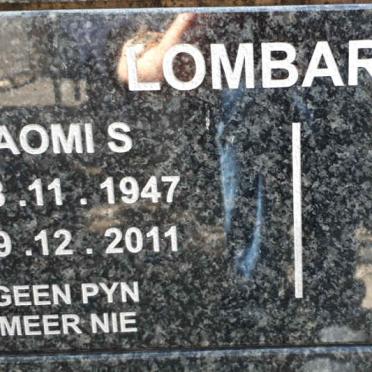 LOMBARD Michael C.H. 1940-2020 &amp; Naomi S. 1947-2011