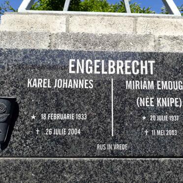 ENGELBRECHT Karel Johannes 1933-2004 &amp; Miriam Emougin KNIPE 1937-2003