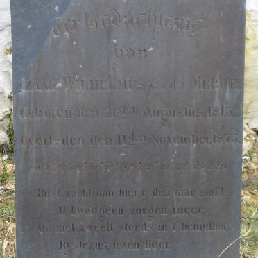 MERWE Izaak Wilhelmus, van der 1815-1875