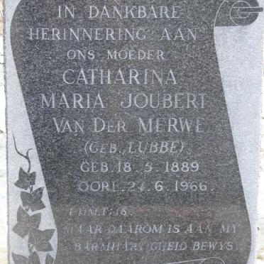 MERWE Catharina Maria Joubert, van der nee LUBBE 1889-1966