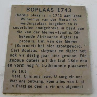 1. Boplaas 1743 Gedenkmuur